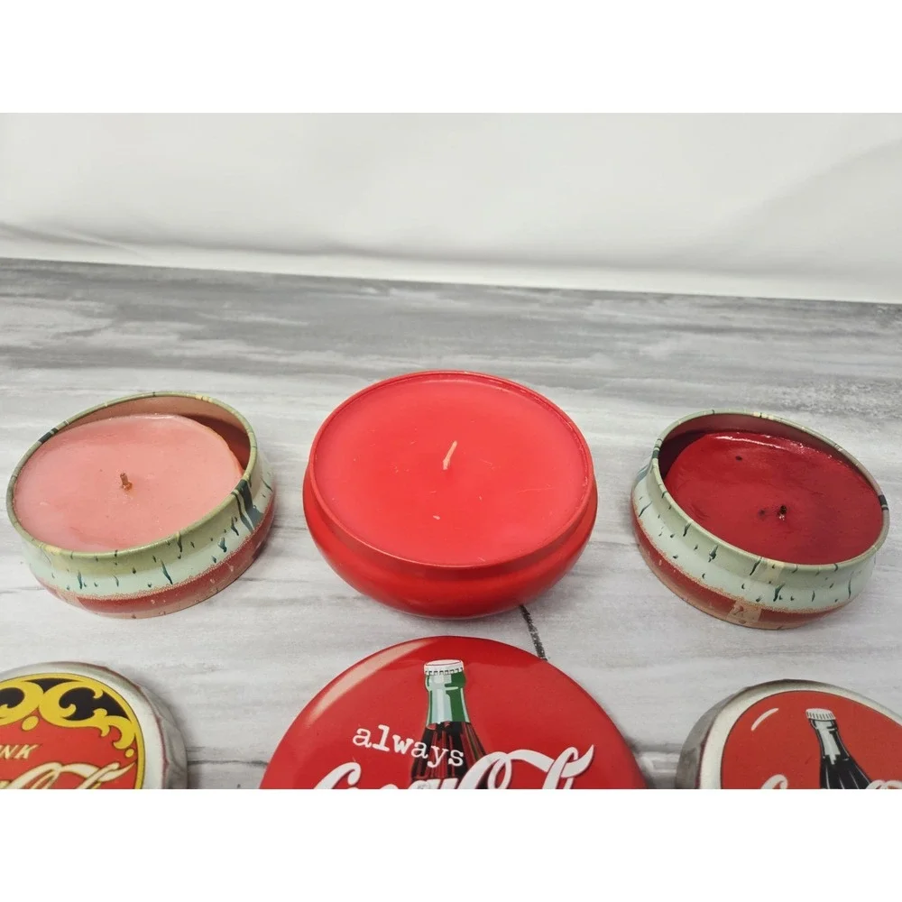 Vintage 3 Coca Cola Novelty Candles Classic Soda Coke ScenTins Potpourri Cin App